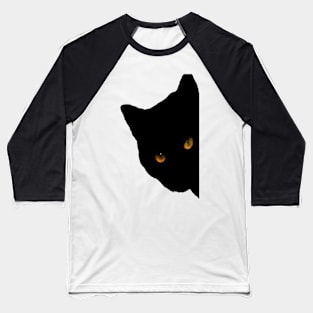 black cat face Baseball T-Shirt